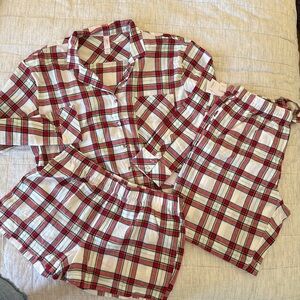 Plaid Pajama Set in Red and White